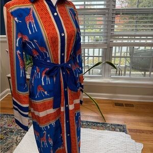 Sunday Up Vibrant Blue and Orange Dress